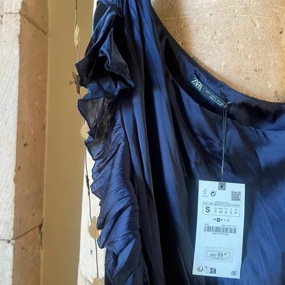 NWT Zara jumpsuit size S blue - Picture 9 of 9